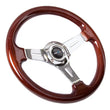 Load image into Gallery viewer, NRG Classic Wood Grain Steering Wheel (330mm) Wood Grain w/Chrome 3-Spoke Center - Side View