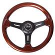 Load image into Gallery viewer, NRG Classic Wood Grain Steering Wheel (330mm) Wood Grain w/Matte Black 3-Spoke Center - Main Product View