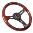 Load image into Gallery viewer, NRG Classic Wood Grain Steering Wheel (330mm) Wood Grain w/Matte Black 3-Spoke Center - Side View