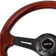 Load image into Gallery viewer, NRG Classic Wood Grain Steering Wheel (330mm) Wood Grain w/Matte Black 3-Spoke Center - Detail View
