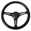 Load image into Gallery viewer, NRG Classic Wood Grain Steering Wheel (350mm) Black Paint Grip w/Black 3-Spoke Center - Side View