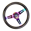 Load image into Gallery viewer, NRG Classic Wood Grain Steering Wheel (350mm) Black Sparkle/Galaxy Color w/Neochrome 3-Spoke - Main Product View