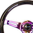 Load image into Gallery viewer, NRG Classic Wood Grain Steering Wheel (350mm) Black Sparkle/Galaxy Color w/Neochrome 3-Spoke - Side View