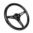Load image into Gallery viewer, NRG Classic Wood Grain Steering Wheel (350mm) Black Sparkled Grip w/Black 3-Spoke Center - Side View