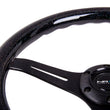 Load image into Gallery viewer, NRG Classic Wood Grain Steering Wheel (350mm) Black Sparkled Grip w/Black 3-Spoke Center - Detail View