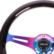 Load image into Gallery viewer, NRG Classic Wood Grain Steering Wheel (350mm) Black Paint Grip w/Neochrome 3-Spoke Center - Main Product View