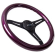 Load image into Gallery viewer, NRG Classic Wood Grain Steering Wheel (350mm) Purple Pearl/Flake Paint w/Black 3-Spoke Center - Main Product View