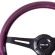 Load image into Gallery viewer, NRG Classic Wood Grain Steering Wheel (350mm) Purple Pearl/Flake Paint w/Black 3-Spoke Center - Side View