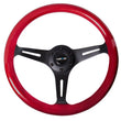 Load image into Gallery viewer, NRG Classic Wood Grain Steering Wheel (350mm) Red Pearl/Flake Paint w/Black 3-Spoke Center