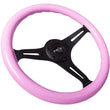 Load image into Gallery viewer, NRG Classic Wood Grain Steering Wheel (350mm) Solid Pink Painted Grip w/Black 3-Spoke Center - Main Product View