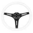 Load image into Gallery viewer, NRG Classic Wood Grain Steering Wheel (350mm) White Paint Grip w/Black 3-Spoke Center - Detail View