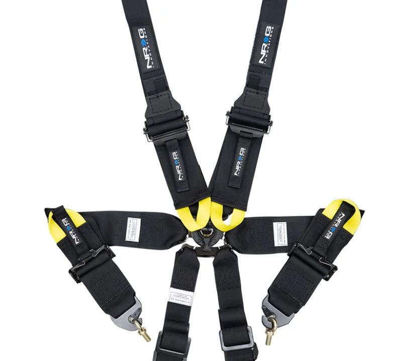 NRG FIA 6pt 2in. Shoulder Belt for HANS Device/ Rotary Cam Lock Buckle/ 3in. Waist Belt - Black - Main Product View