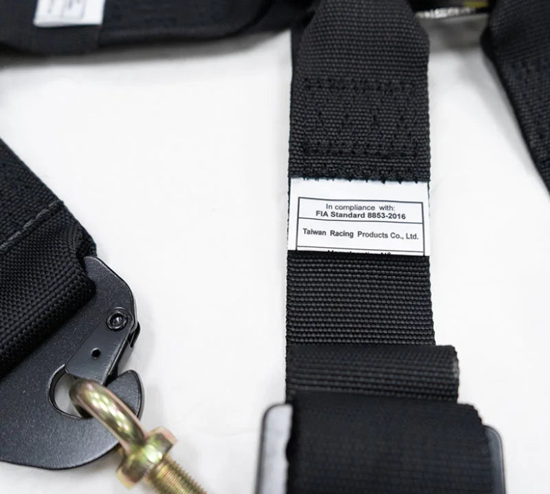 NRG FIA 6pt 2in. Shoulder Belt for HANS Device/ Rotary Cam Lock Buckle/ 3in. Waist Belt - Black - Back View