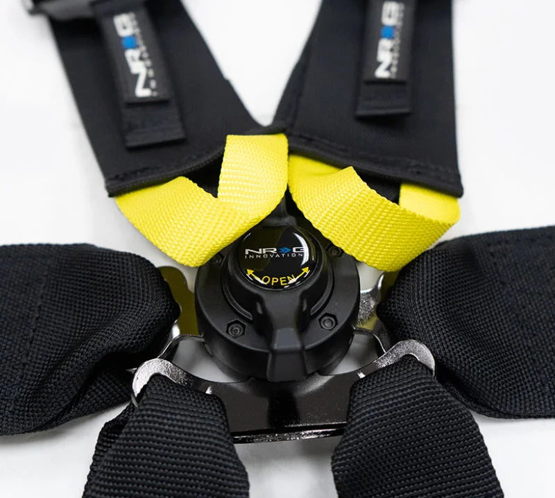 NRG FIA 6pt 2in. Shoulder Belt for HANS Device/ Rotary Cam Lock Buckle/ 3in. Waist Belt - Black - Installation View