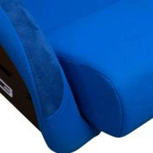 Load image into Gallery viewer, NRG FRP Bucket Seat (Blue Cloth) - Large - Side View