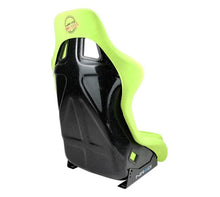 Load image into Gallery viewer, NRG FRP Bucket Seat PRISMA Edition - Large (Neon Green Alcantara/ Pearlized Back) - Installation View