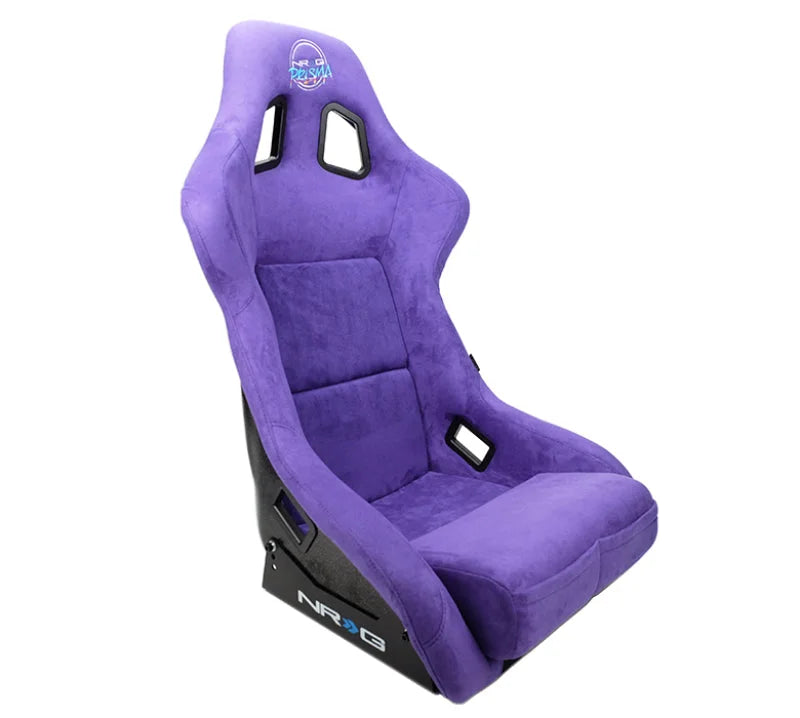 NRG FRP Bucket Seat PRISMA Edition W/ pearlized Back Purple Alcantara - Large - Side View