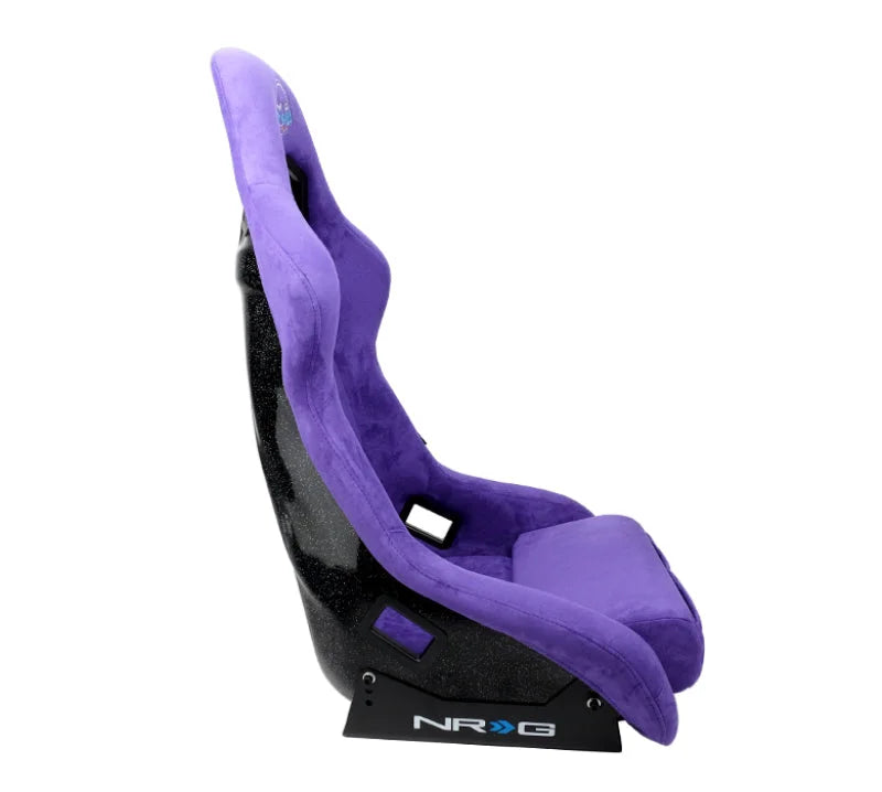 NRG FRP Bucket Seat PRISMA Edition W/ pearlized Back Purple Alcantara - Large - Back View