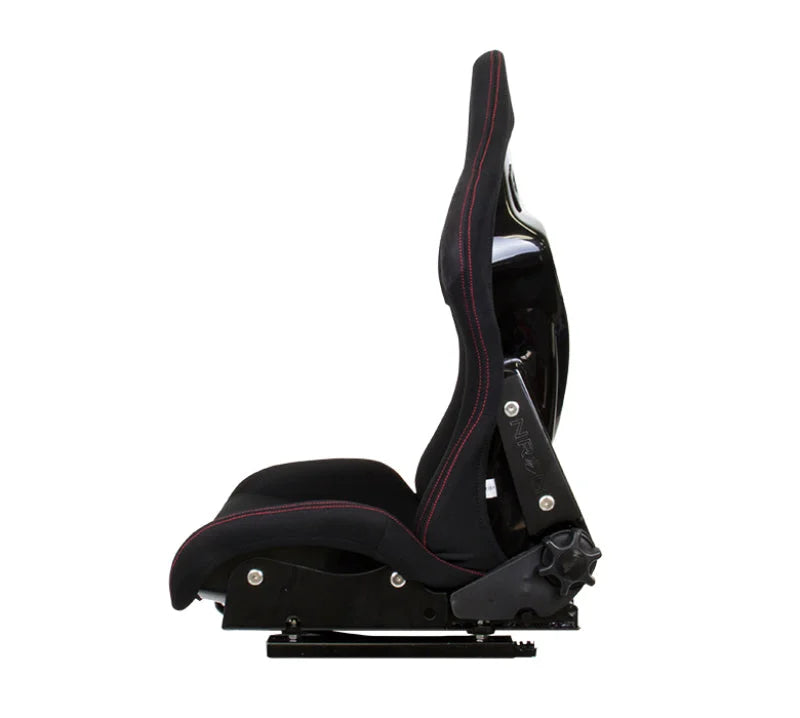 NRG FRP Bucket Seat - Reclinable (Black Cloth w/Red Stiting) - Main Product View