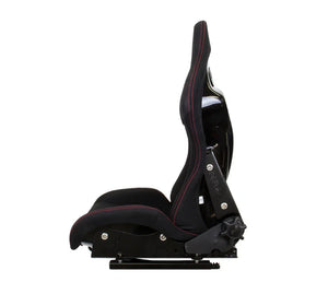 NRG FRP Bucket Seat - Reclinable (Black Cloth w/Red Stiting) - Main Product View