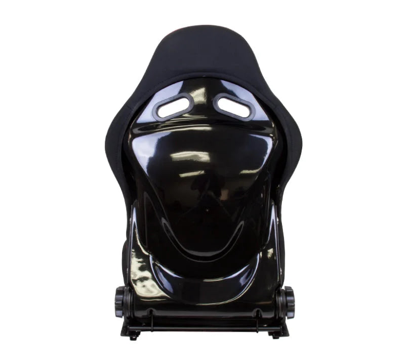 NRG FRP Bucket Seat - Reclinable (Black Cloth w/Red Stiting) - Back View