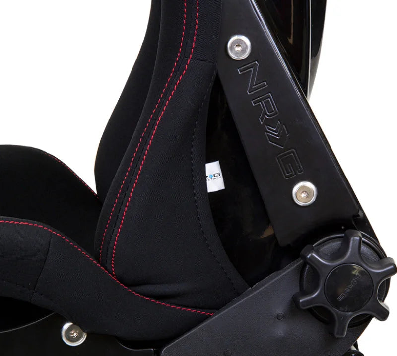 NRG FRP Bucket Seat - Reclinable (Black Cloth w/Red Stiting) - Installation View