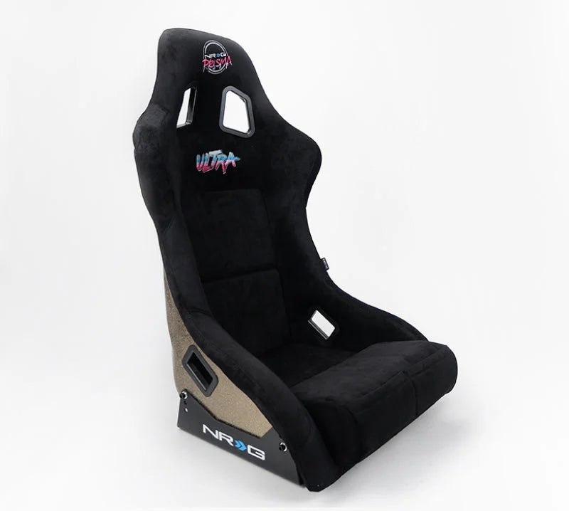 NRG FRP Bucket Seat ULTRA Edition - Large (Black Alcantara/Gold Glitter Back) - Installation View