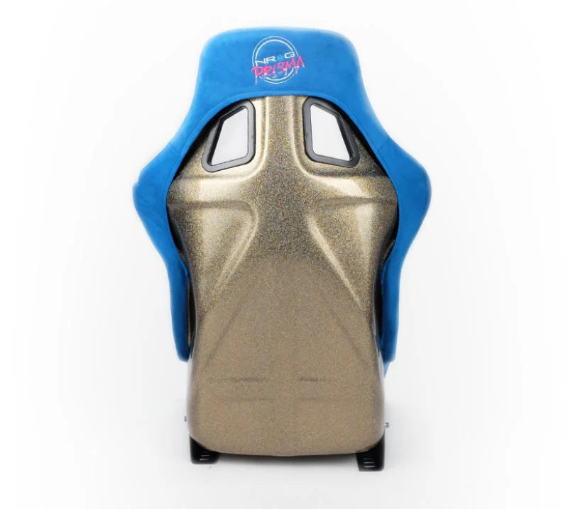 NRG FRP Bucket Seat ULTRA Edition - Large (Blue Alcantara/Gold Glitter Back) - Side View