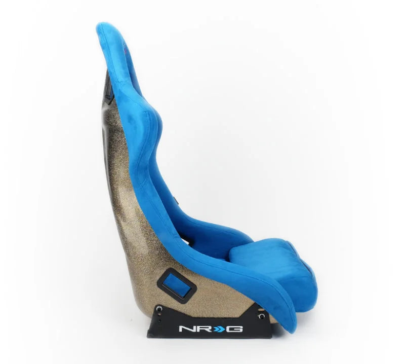 NRG FRP Bucket Seat ULTRA Edition - Large (Blue Alcantara/Gold Glitter Back) - Back View