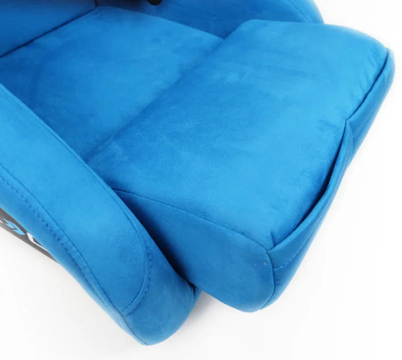 NRG FRP Bucket Seat ULTRA Edition - Large (Blue Alcantara/Gold Glitter Back) - Installation View