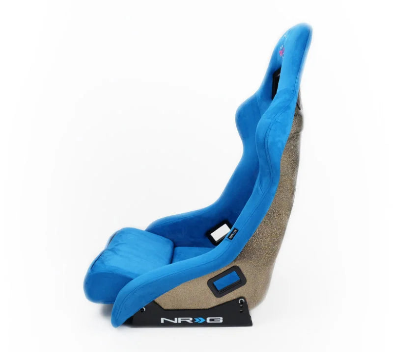 NRG FRP Bucket Seat ULTRA Edition - Large (Blue Alcantara/Gold Glitter Back) - Additional View 7