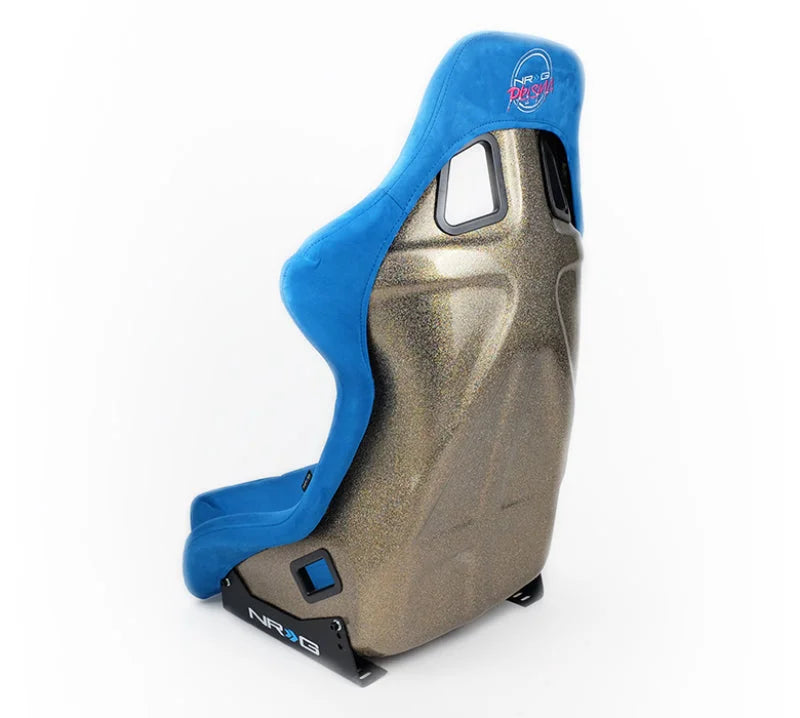 NRG FRP Bucket Seat ULTRA Edition - Large (Blue Alcantara/Gold Glitter Back) - Additional View 8