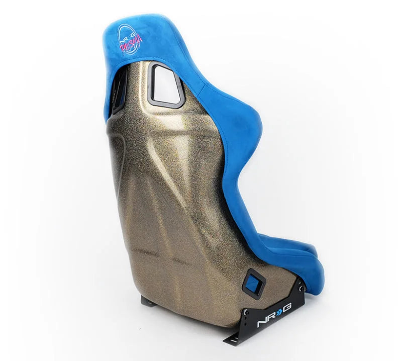 NRG FRP Bucket Seat ULTRA Edition - Large (Blue Alcantara/Gold Glitter Back) - Additional View 10
