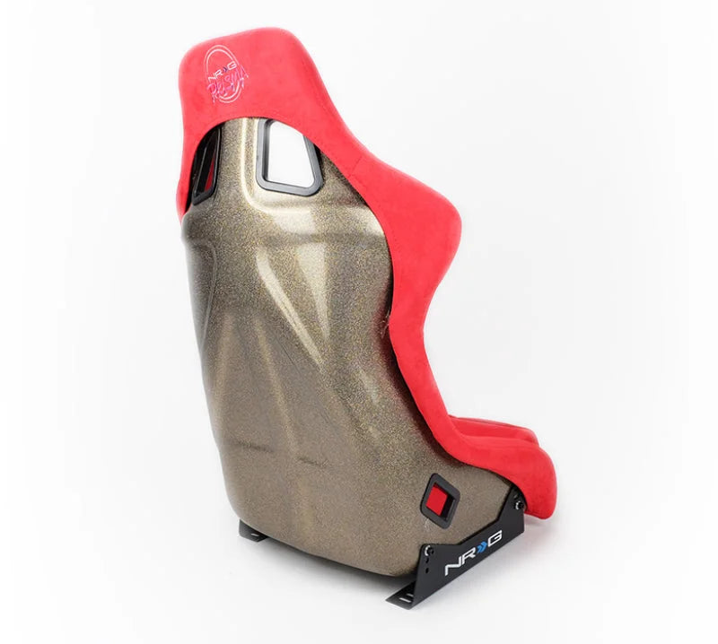 NRG FRP Bucket Seat ULTRA Edition - Large (Red Alcantara/Gold Glitter Back) - Additional View 6