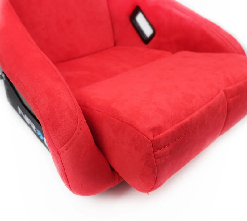 NRG FRP Bucket Seat ULTRA Edition - Medium (Red Alcantara/Pearlized Back) - Back View
