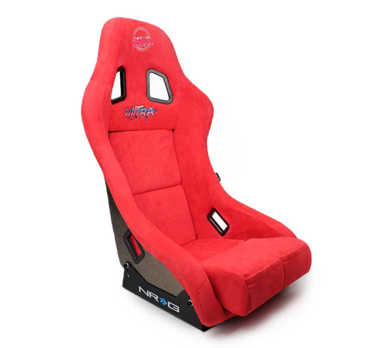 NRG FRP Bucket Seat ULTRA Edition - Medium (Red Alcantara/Pearlized Back) - Installation View