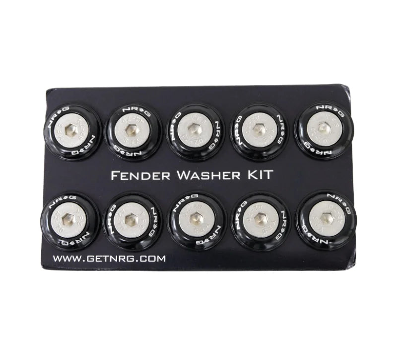 NRG Fender Washer Kit w/Rivets For Plastic (Black) - Set of 10 - Side View