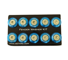 Load image into Gallery viewer, NRG Fender Washer Kit w/Rivets For Plastic (Blue) - Set of 10 - Side View