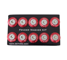 Load image into Gallery viewer, NRG Fender Washer Kit w/Rivets For Plastic (Red) - Set of 10 - Main Product View