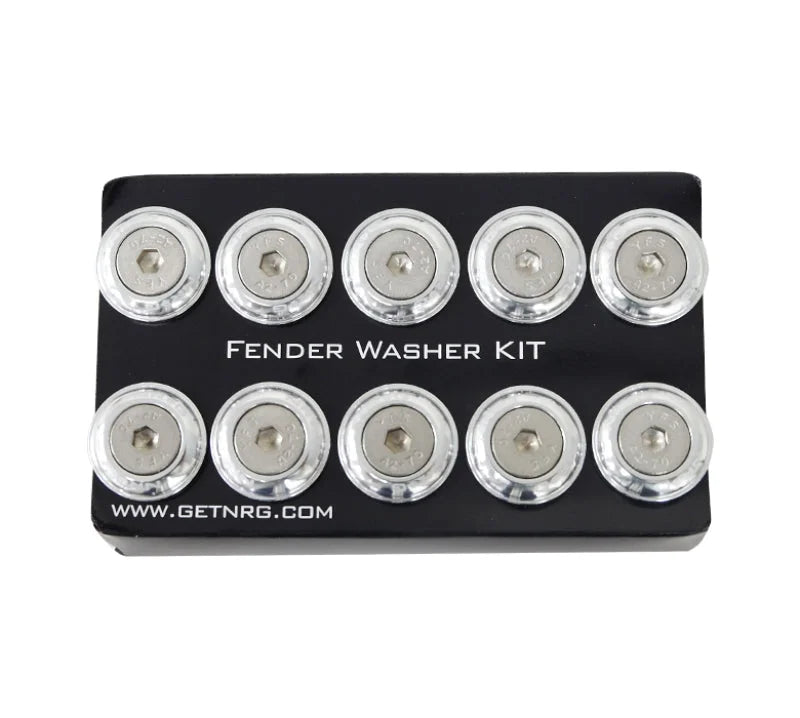 NRG Fender Washer Kit w/Rivets For Plastic (Silver) - Set of 10 - Side View