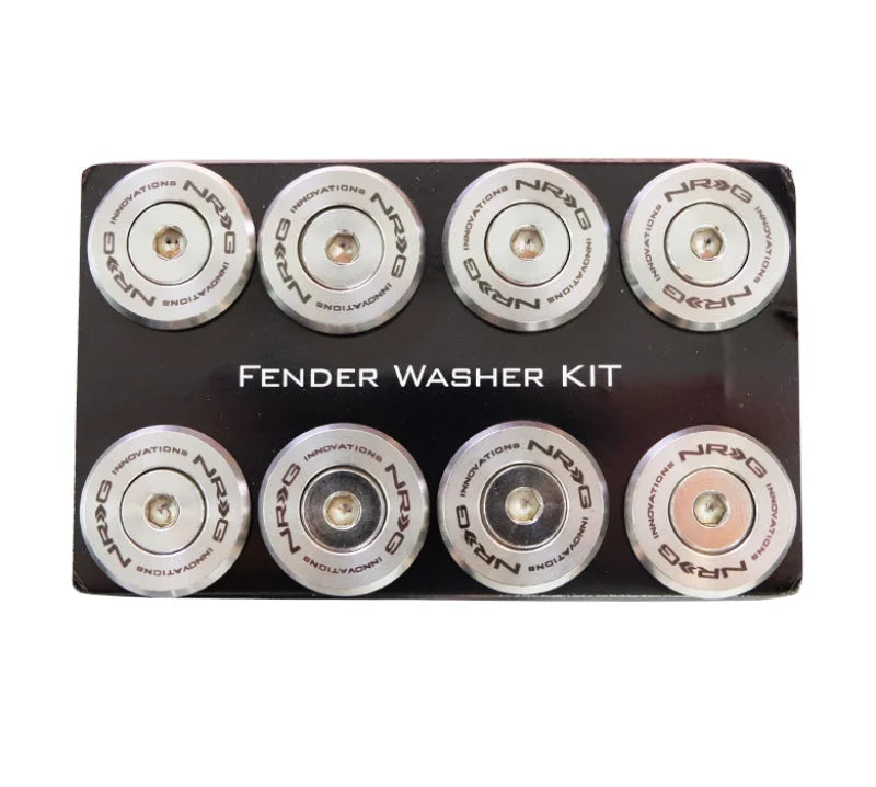 NRG M Style Fender Washer Kit TI Series M6 Bolts For Metal (Silver Washer/Silver Screw) - Set of 10 - Side View