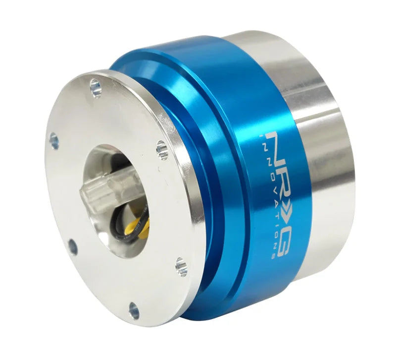 NRG Quick Release - Black Body/ Blue Chrome Ring - Installation View