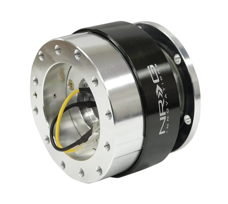 NRG Quick Release Gen 1.5 - Silver Body / Black Chrome Ring - Side View