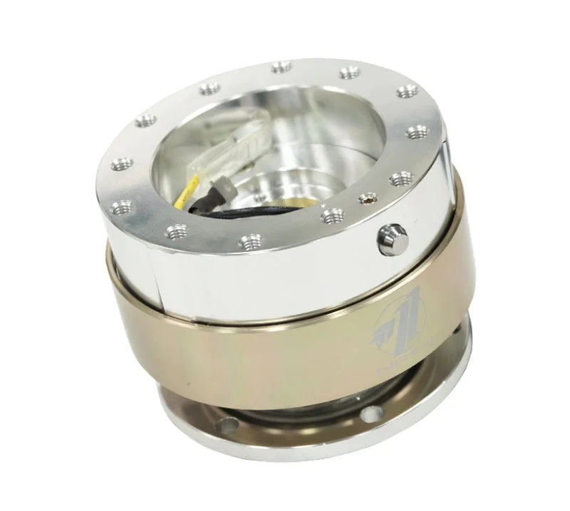 NRG Quick Release Gen 1.5 - Silver Body / Titanium Chrome Ring - Side View