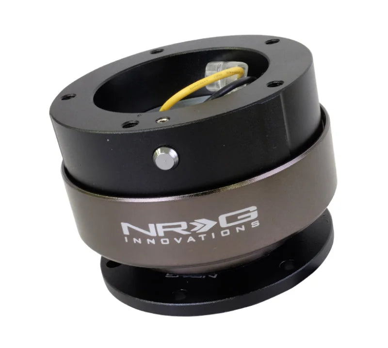 NRG Quick Release Gen 2.0 - Black Body / Titanium Chrome Ring (5 Hole Base 5 Hole Top) - Side View