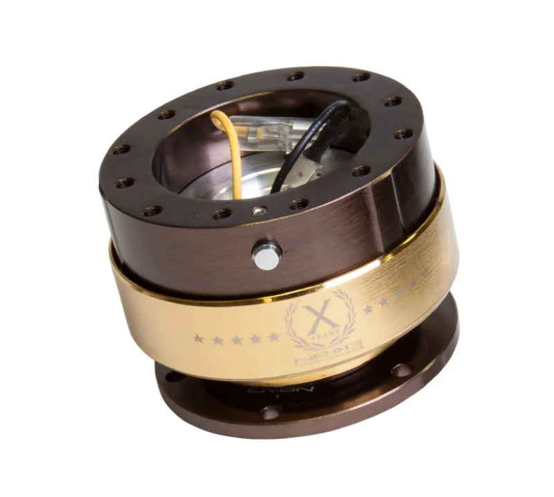 NRG Quick Release Gen 2.0 - Bronze Body / Chrome Gold Ring - Side View