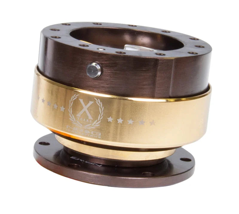NRG Quick Release Gen 2.0 - Bronze Body / Chrome Gold Ring - Detail View