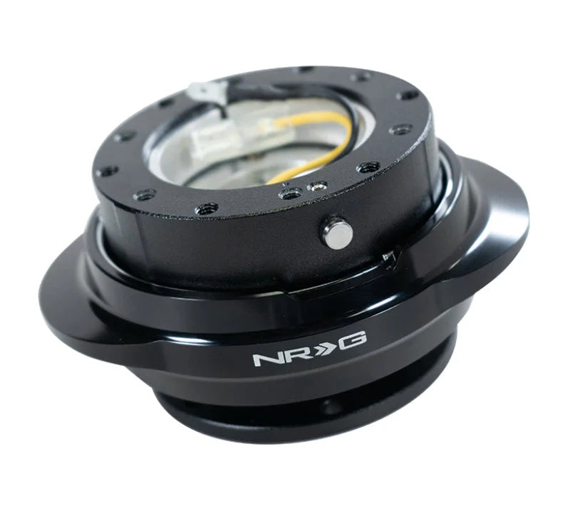 NRG Quick Release Gen 2.2 - Black Body / Shiny Black Oval Ring - Back View