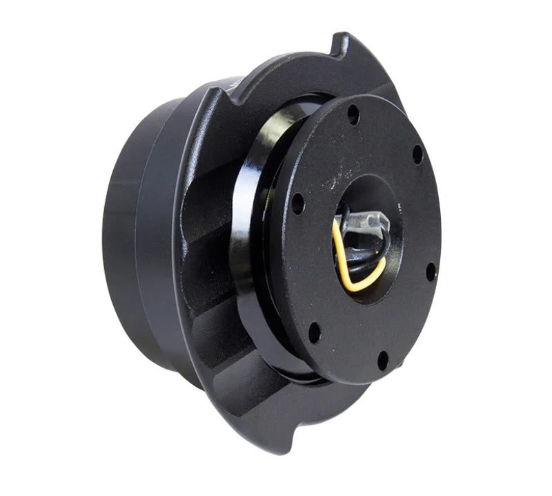 NRG Quick Release Kit Gen 2.5 - Black / Black Ring w/Finger Grooves - Back View