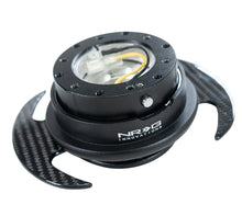 Load image into Gallery viewer, NRG Quick Release Kit Gen 3.0 - Black Body / Black Ring w/ Carbon Fiber Handles - Side View